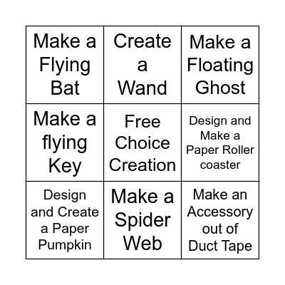 October Bingo Card