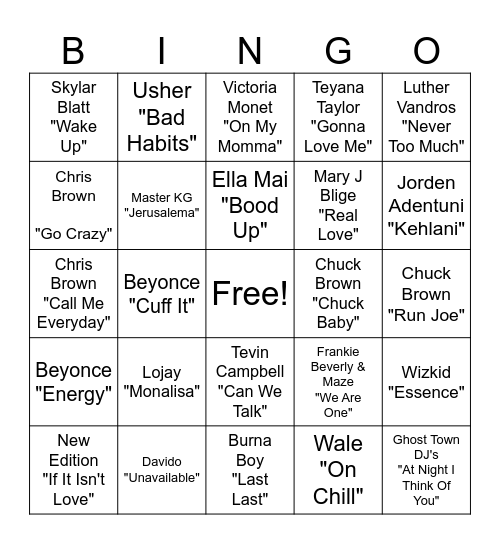 Mix Bingo Card