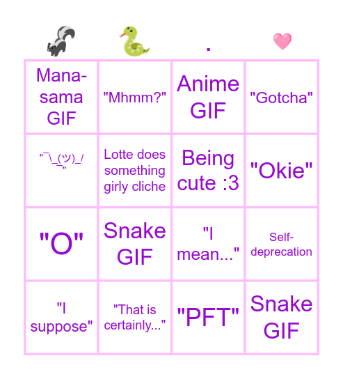Lotte Bingo Card