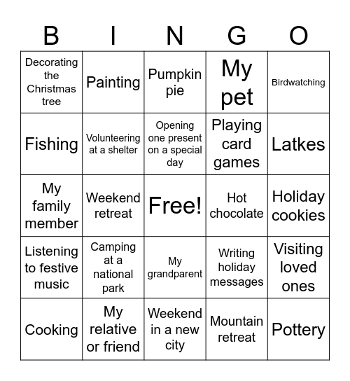 Region 5 Holiday Bingo Card