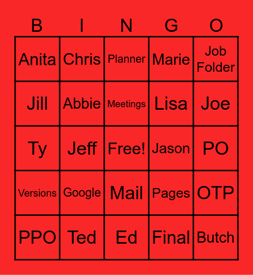 FP Bingo Card