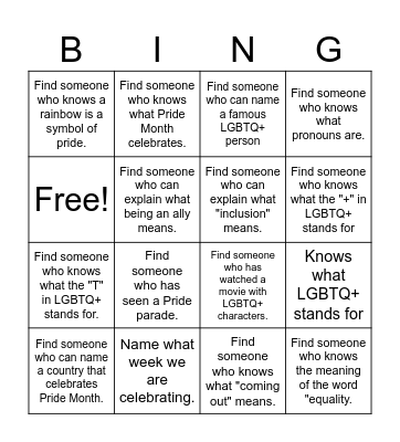 Find some one who can... Bingo Card