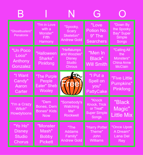 Halloween Bingo Card