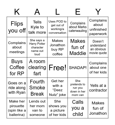 Highland Drive Bingo Card