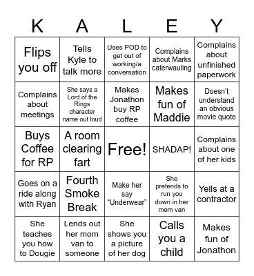 Highland Drive Bingo Card