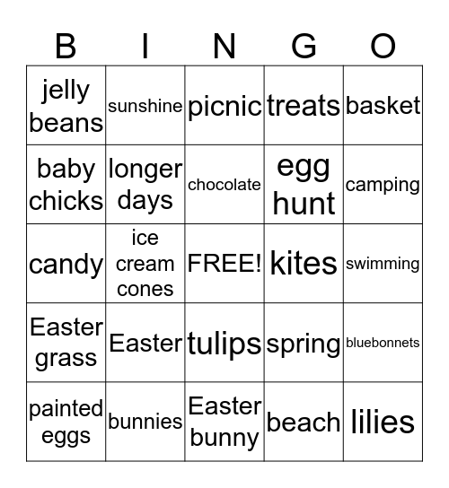 Spring Bingo Card