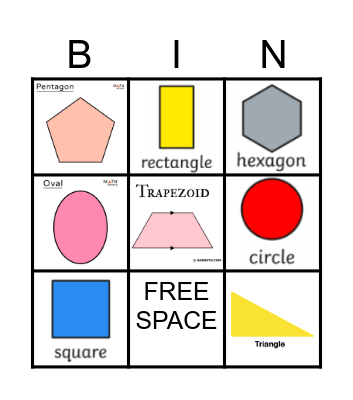 2D Shapes 1st Grade Bingo Card