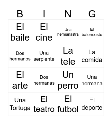 Mi vida Bingo Card