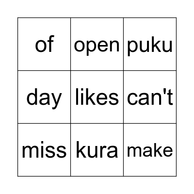 Kākano 3 / Tupu 1 Bingo Card