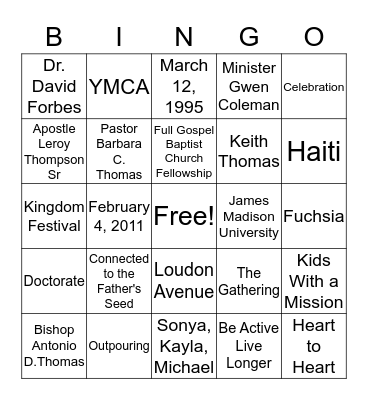 Spirit of Life Bingo! Bingo Card