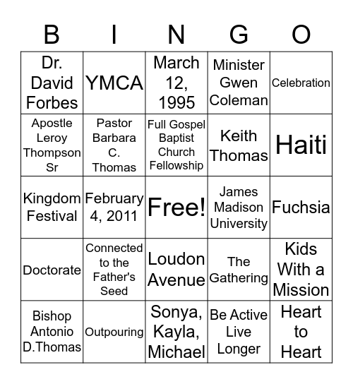 Spirit of Life Bingo! Bingo Card