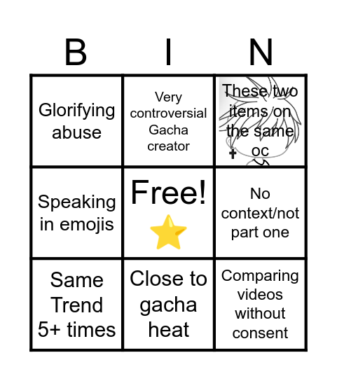 Gacha compilation/reposted short bingo Card