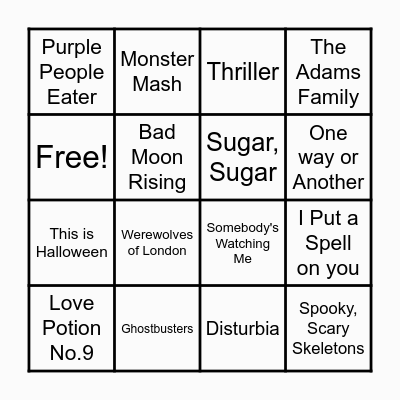 Halloween Bingo Card