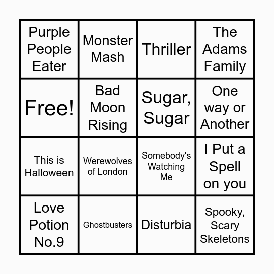 Halloween Bingo Card