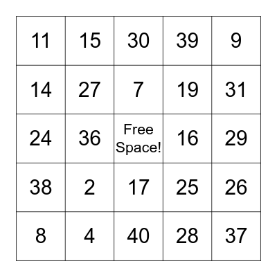 Bingo Card