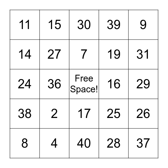 Bingo Card