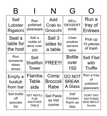 SERVER BINGO Card