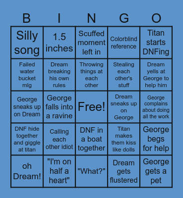 Manhunt 2 - DNF vs the Titan Bingo Card