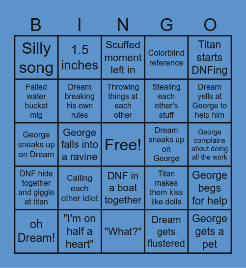 Manhunt 2 - DNF vs the Titan Bingo Card