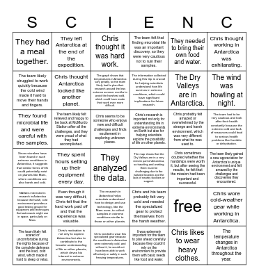 Life on Earth-and Beyond! Inferencing Bingo Card