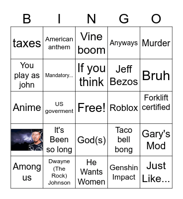 Maxor bingo Card