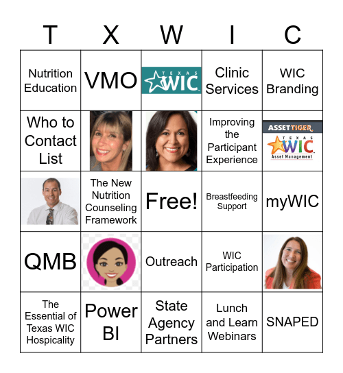 Texas WIC New WIC Directors' Orientation Bingo Card