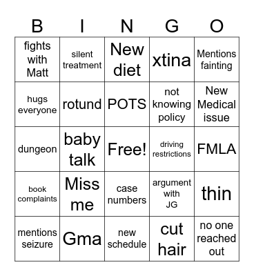 RIP Aaron Carter Bingo Card