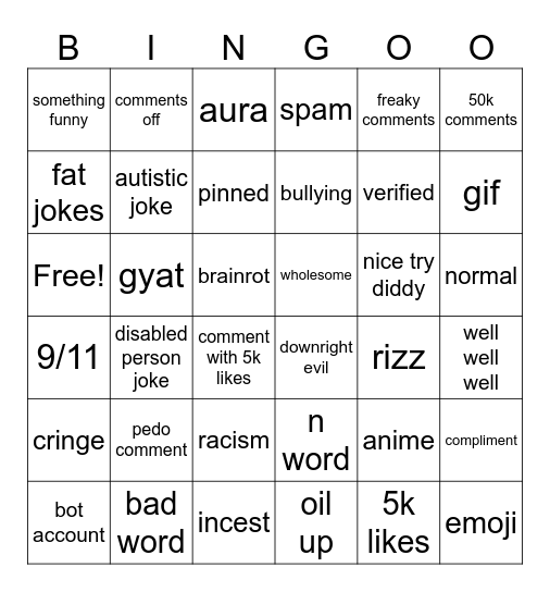 ig reels bingo Card