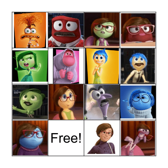 Inside Out 2 Bingo Card