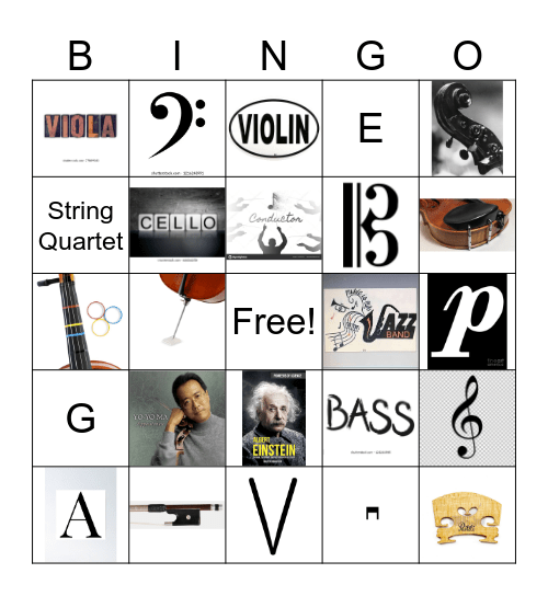 Orchestra Bingo Card