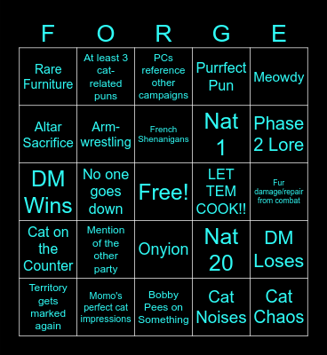 Fiendish Forge: Paw Patrol (Ep. 5): "Dusk Crux Cove" Bingo Card