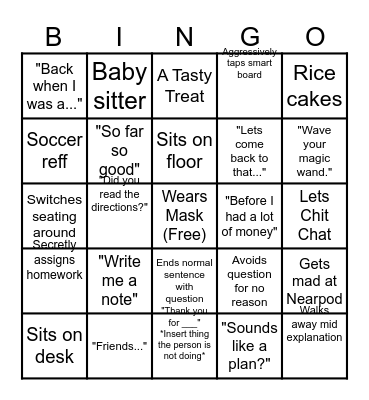 Ms. Madden Bingo Card