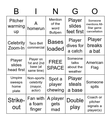 WORLD SERIES BINGO Card