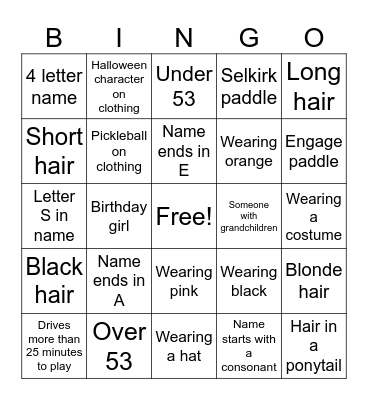 Halloween Bingo Card