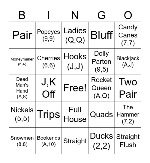 POKER BINGO Card