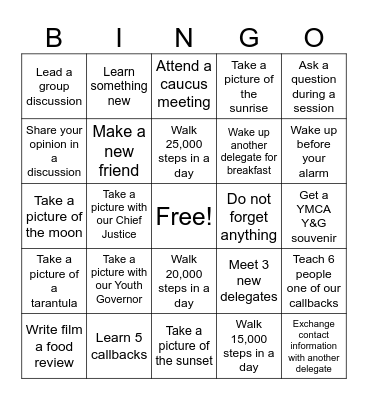 BOB BINGO Card