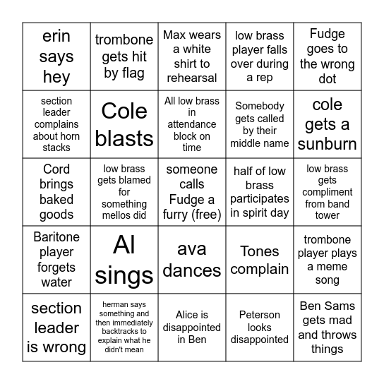 Deep Barss 2024 Bingo Card