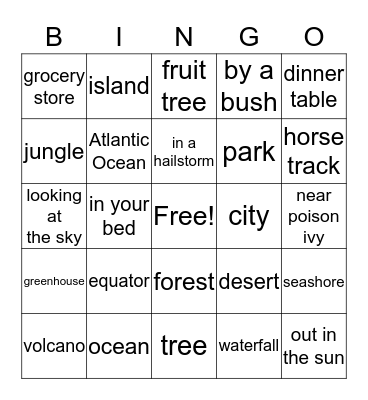 Setting Bingo Card