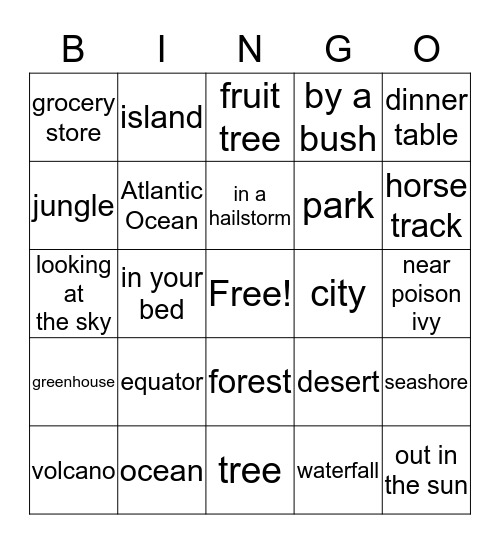 Setting Bingo Card