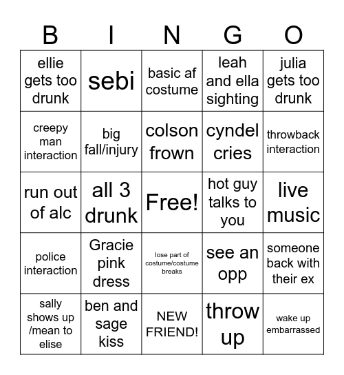 Halloween Bingo Card