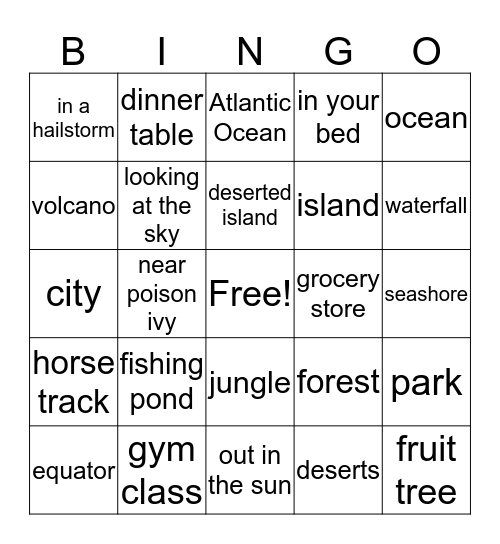 Setting Bingo Card