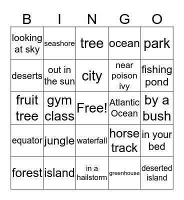 Setting Bingo Card