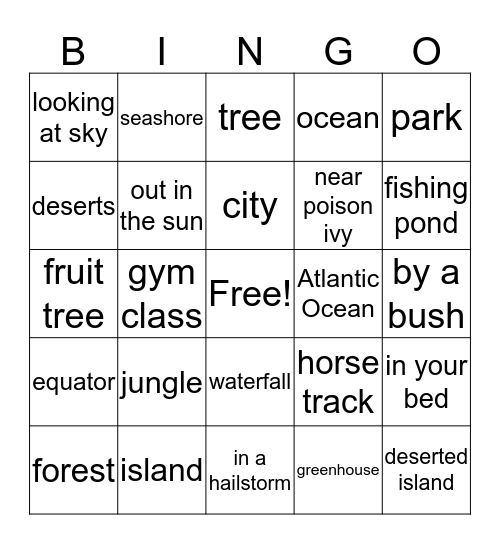 Setting Bingo Card