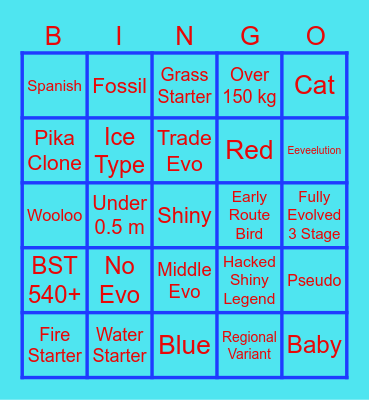 Pokémon suprise trade Bingo Card