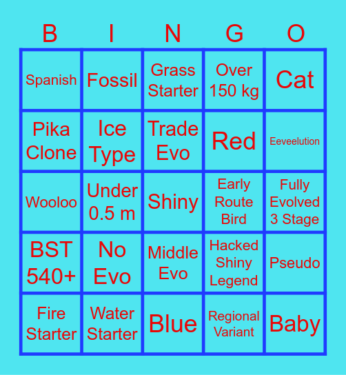 Pokémon suprise trade Bingo Card