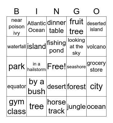 Setting Bingo Card