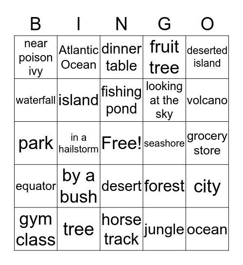 Setting Bingo Card