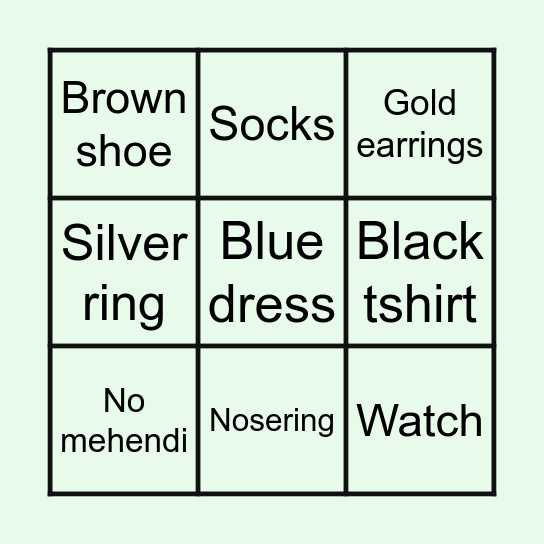 N&N BINGO Card