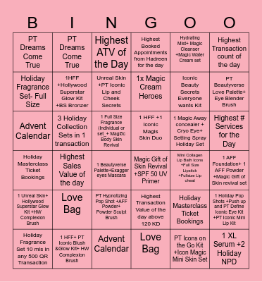 Magic Holiday Bingo 2024 Bingo Card