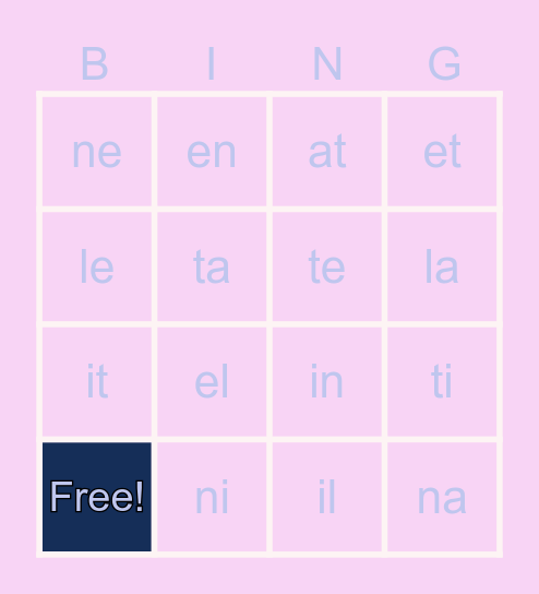 AYLiN Bingo Card
